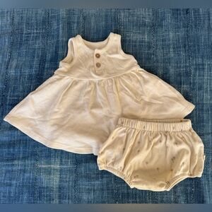 Make Make Organics Cream Baby Romper Set